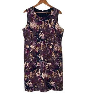Lands End Floral Sheath Sleeveless Dress